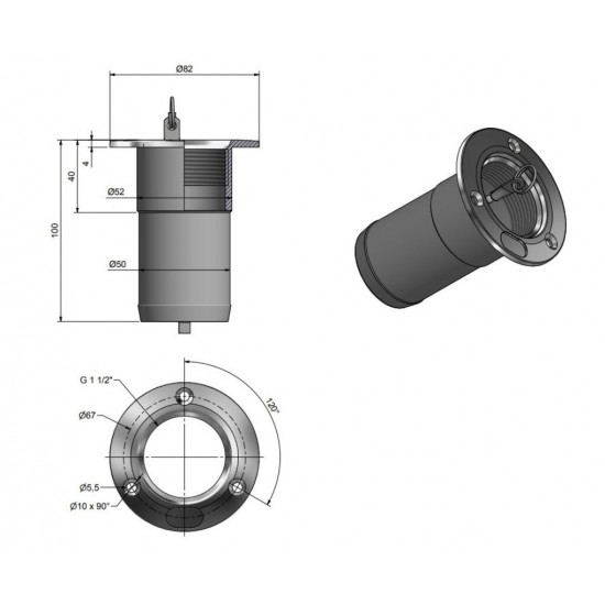 Basis dekvuldop 2  50 mm. CE gekeurd Basis dekvuldop 2  50 mm. CE gekeurd