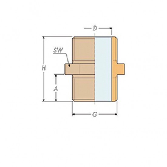 Guidi Dubbele nippel 3-8 Guidi Dubbele nippel 3-8
