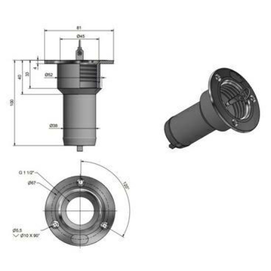 Basis dekvuldop 1 1-2  38 mm. CE gekeurd Basis dekvuldop 1 1-2  38 mm. CE gekeurd