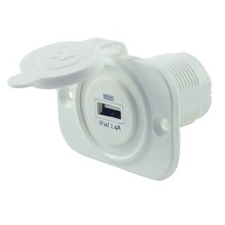 USB stopcontact enkel 2.4A wit met flush frame USB stopcontact enkel 2.4A wit met flush frame