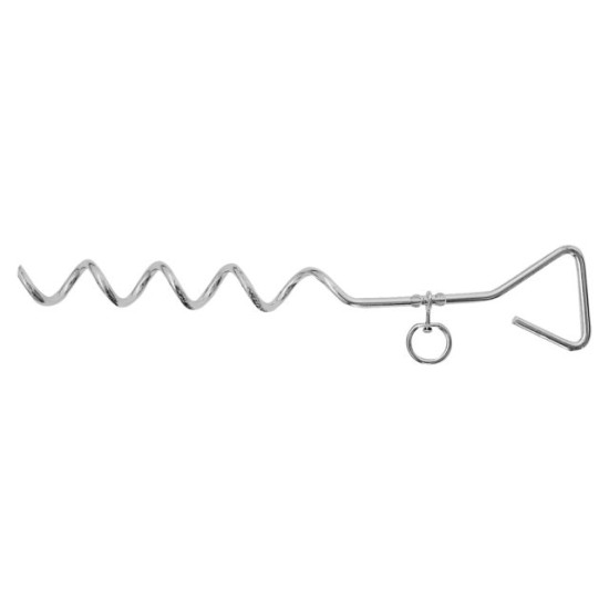 Grondanker spiraal met oog rvs 420mm