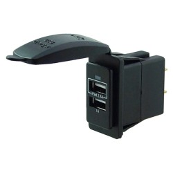 USB stopcontact dubbel 3.4A zwart switch model USB stopcontact dubbel 3.4A zwart switch model