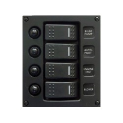 Schakelpaneel curved 4 schakelaars 12-24V Schakelpaneel curved 4 schakelaars 12-24V