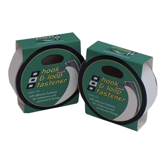 Hook & loop zelfklevend klittenbank zwart 25mm 1m