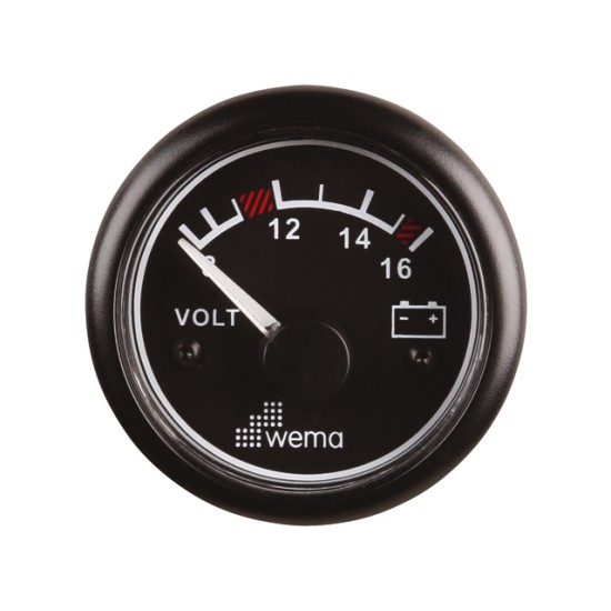 Voltmeter 12V zwart