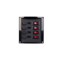 Schakelpaneel verticaal 4 zekeringen zwart Schakelpaneel verticaal 4 zekeringen zwart
