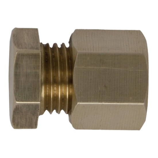 Eindstop messing met knelkoppeling 8mm Eindstop messing met knelkoppeling 8mm