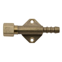 Muurplaat messing met 8mm knel x 8mm slangpilaar