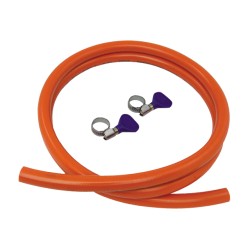 Gasslang thermoplast 8x15mm 20bar 100cm met 2 rvs klemmen