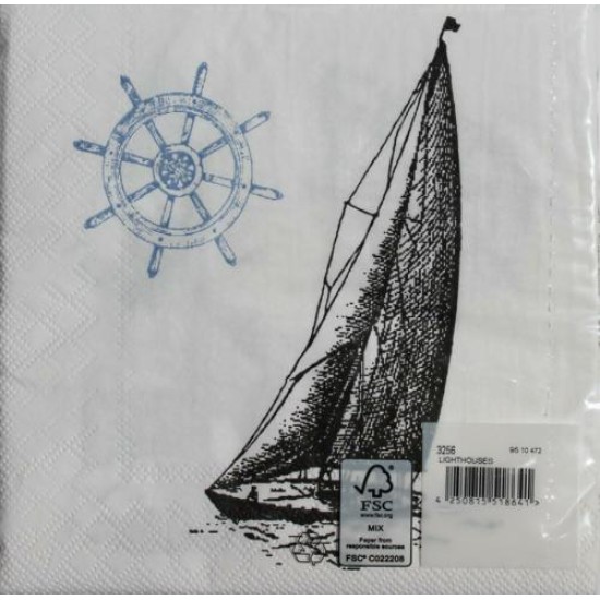 Servetten vuurtoren-zeilboot