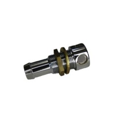 Messing verchroomde ontluchtingsnippel voor slang 16 mm recht.